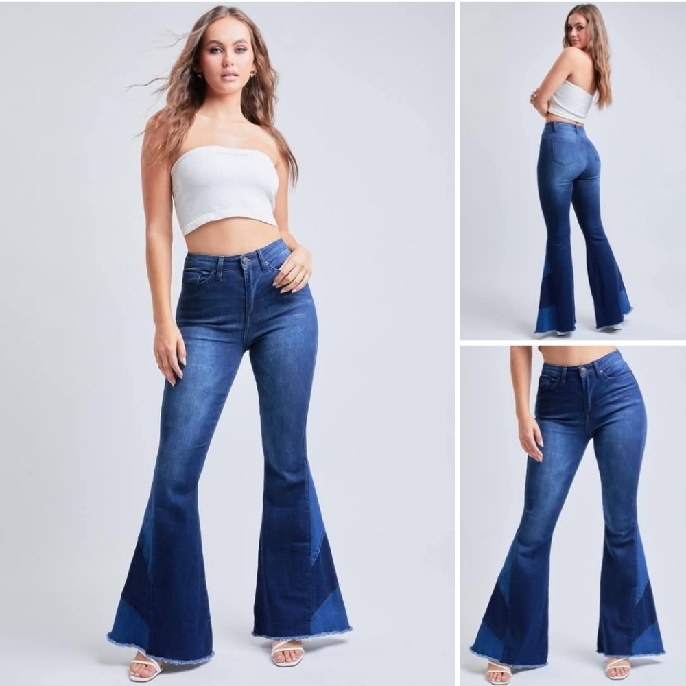 YMI Dark Blue Flare High Rise Jeans for Women. NWOT Size 1